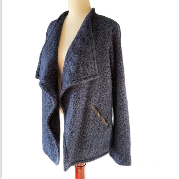 AG Adriano Goldschmied Wool Knit Jacket Med Blue and Black Blazer Office Career - Picture 3 of 12